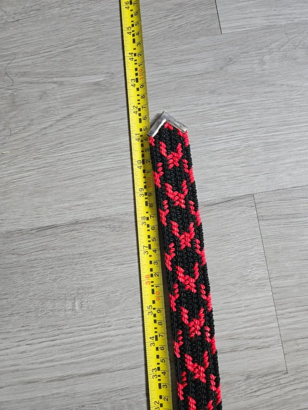 Vintage red & black braided belt
